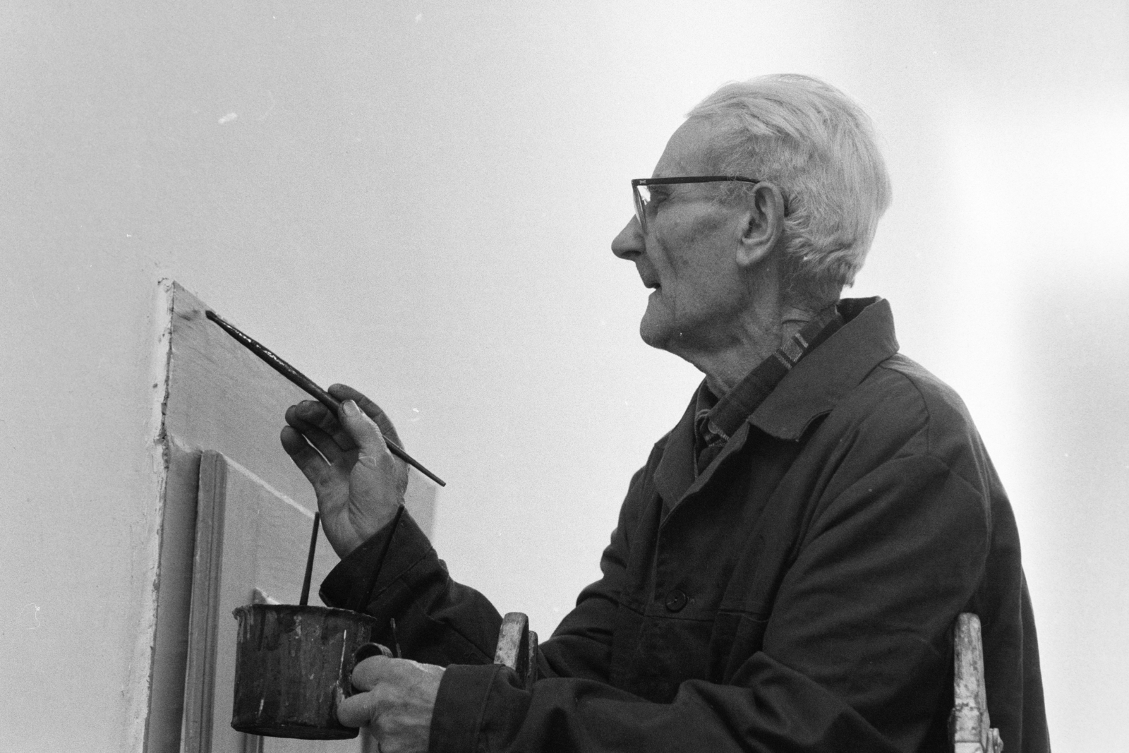 1982, Szalay Zoltán, festés, munkaruha, Fortepan #213034