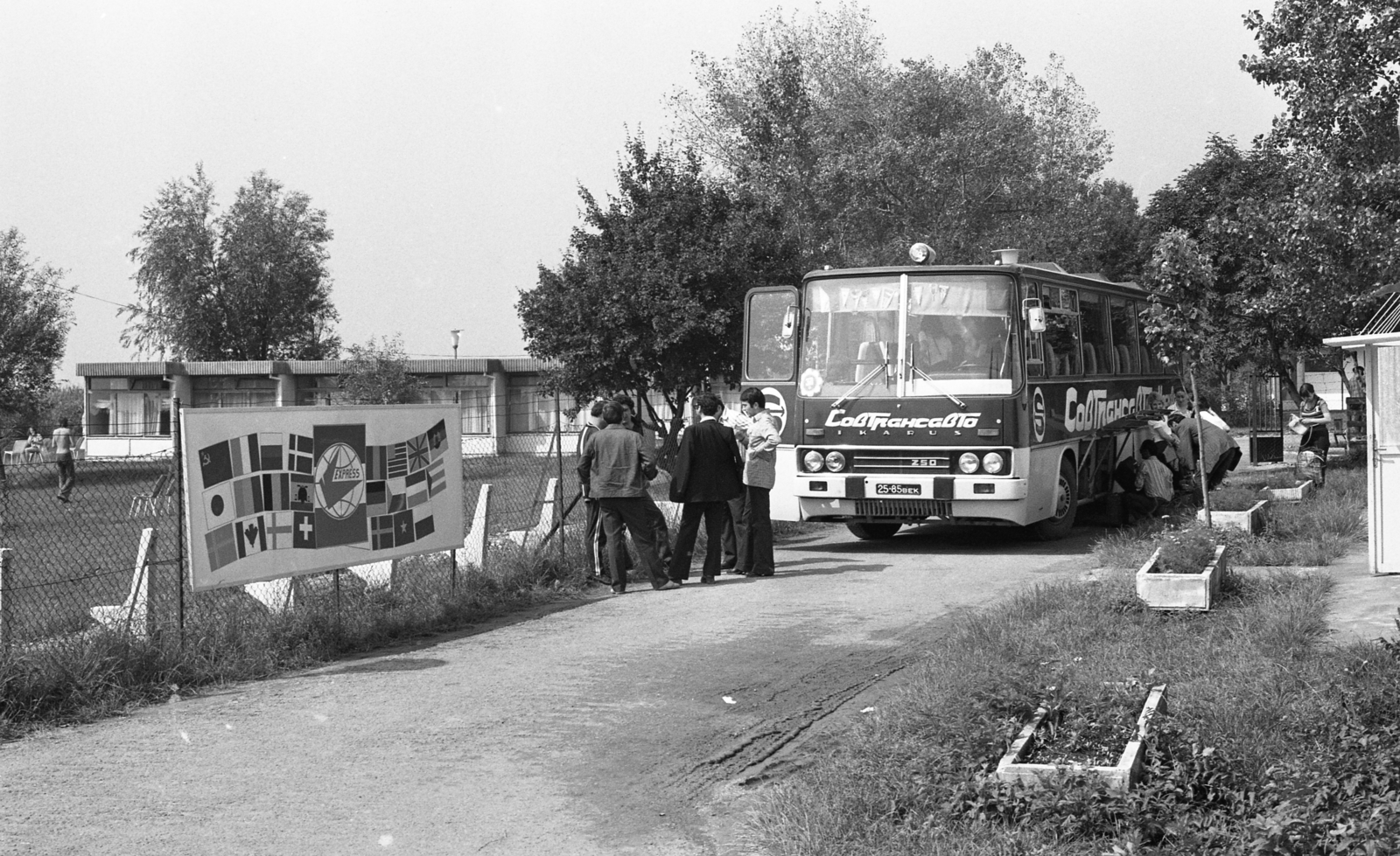 Hungary, Verőce, Express Diák és Ifjúsági Üdülőtábor., 1975, Urbán Tamás, bus, Ikarus-brand, Fortepan #213146