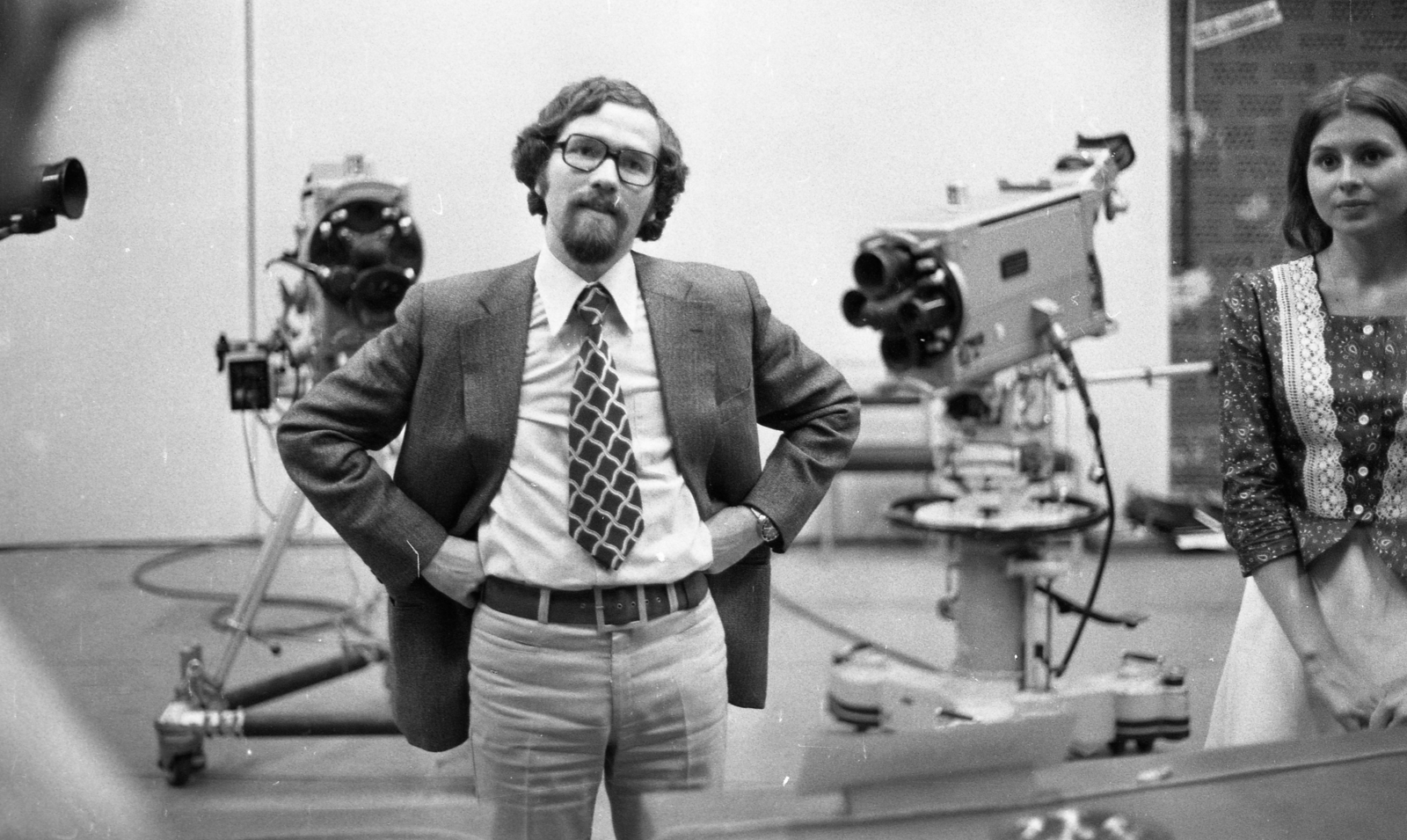 Hungary, Budapest V., az MTV stúdiója, a Riporter kerestetik tehetségkutató verseny résztvevői Vágó István és Csurgay Judit., 1975, Urbán Tamás, Budapest, Fortepan #213161