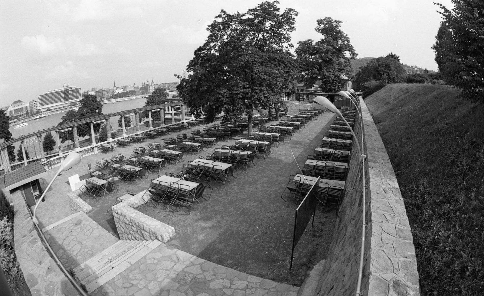 Hungary, Budapest I., Várkert Bazár, Budai Ifjúsági Park., 1975, Urbán Tamás, Budapest, bird's eye view, Fortepan #213696