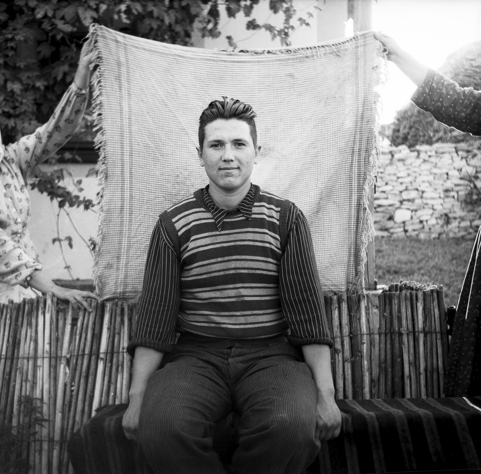 1958, Zaharia Cusnir, portrait, man, photo aspect ratio: square, Fortepan #213863