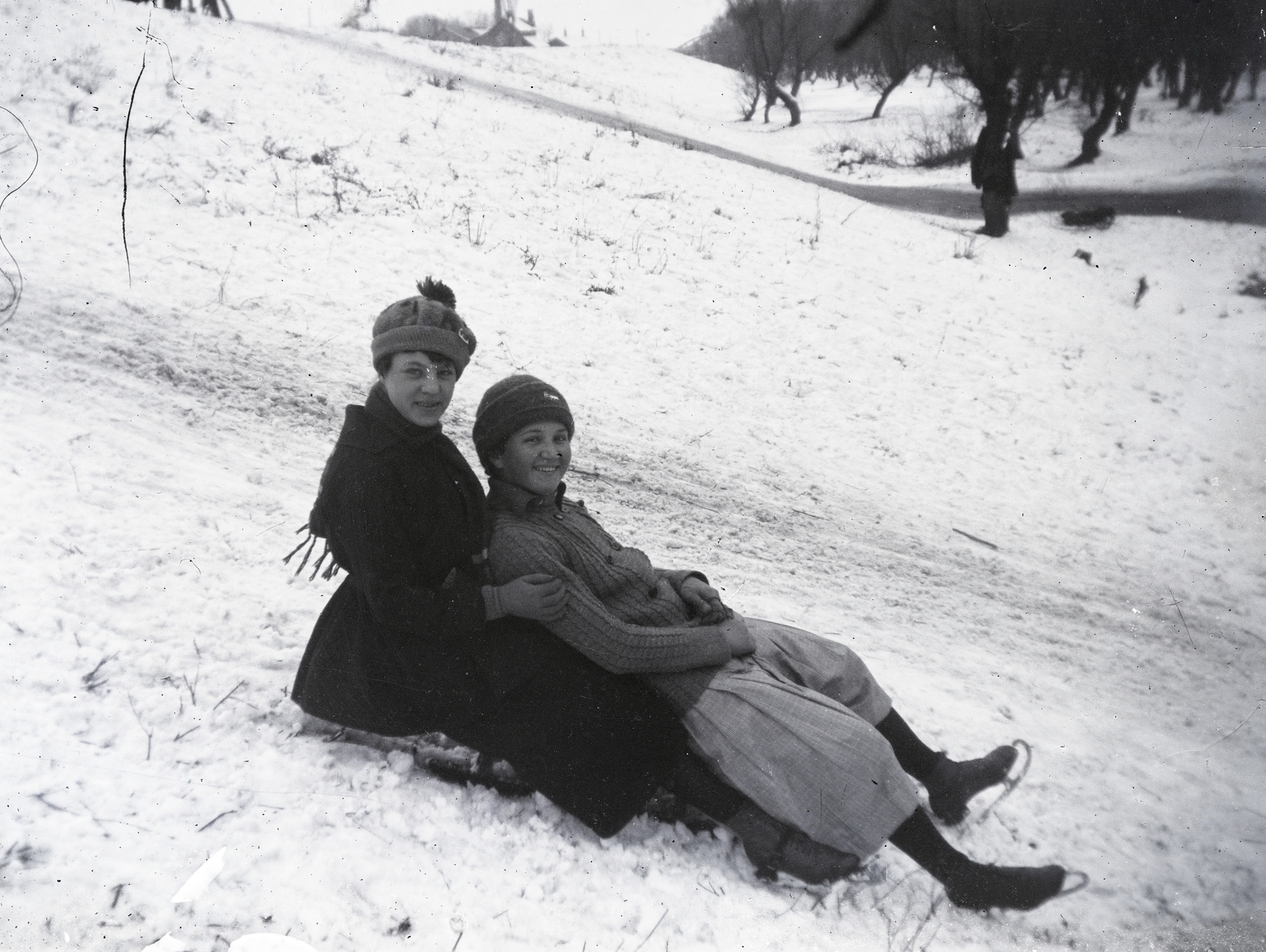 1919, Tóvári Tamás, ice skate, sledge, Fortepan #213900