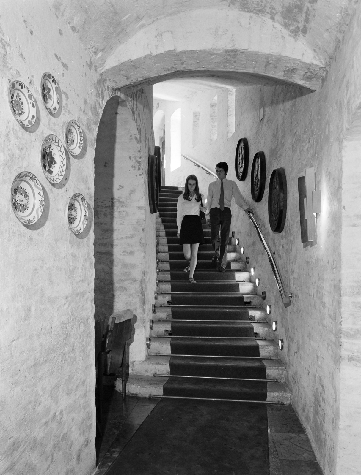 1970, FŐFOTÓ, lépcső, futószőnyeg, korlát, Fortepan #214595