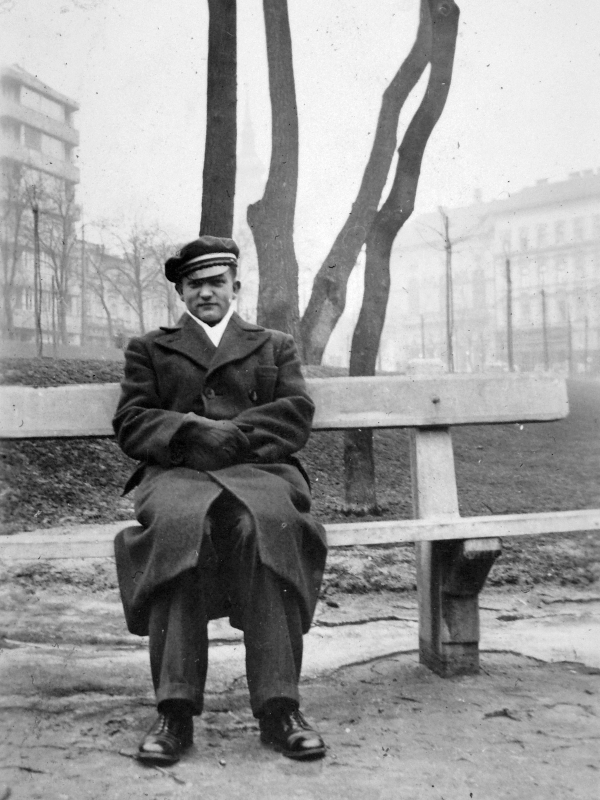 Hungary, Budapest I., háttérben balra a Krisztina körút, jobbra az Alagút utca házai., 1943, Nagy Csilla, bench, Budapest, Fortepan #21502