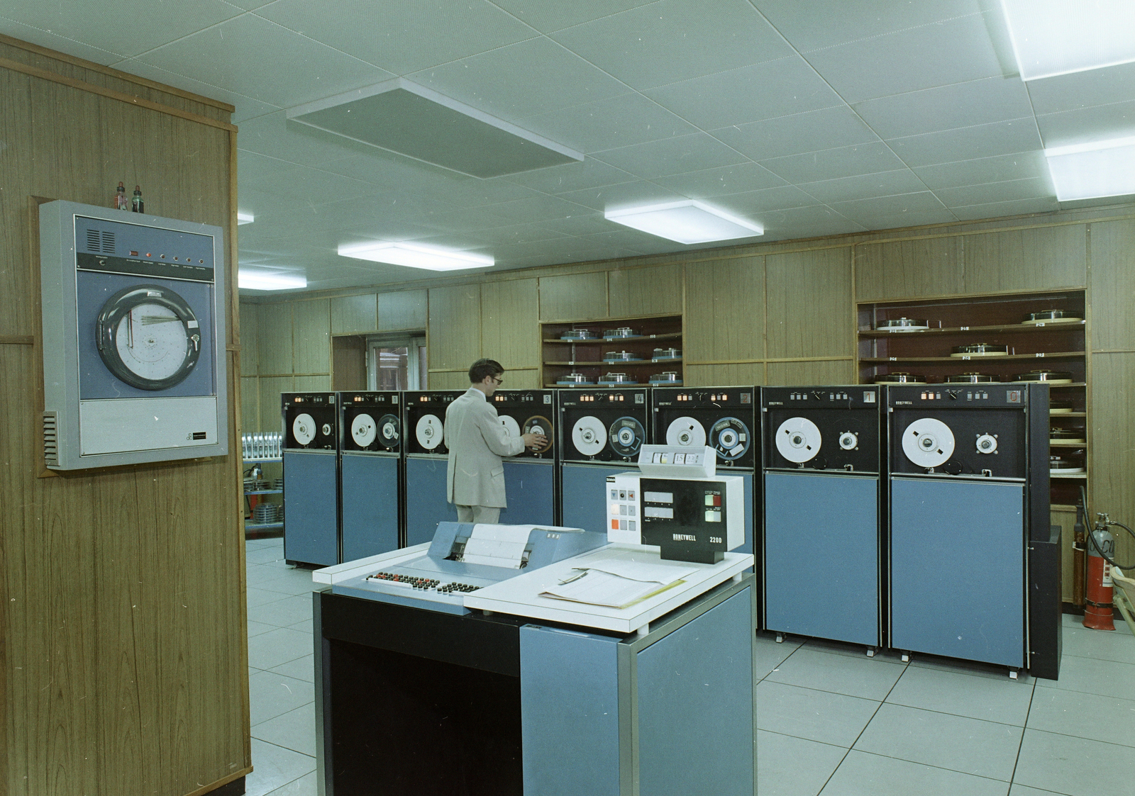 1971, FŐFOTÓ, server room, colorful, Fortepan #215055