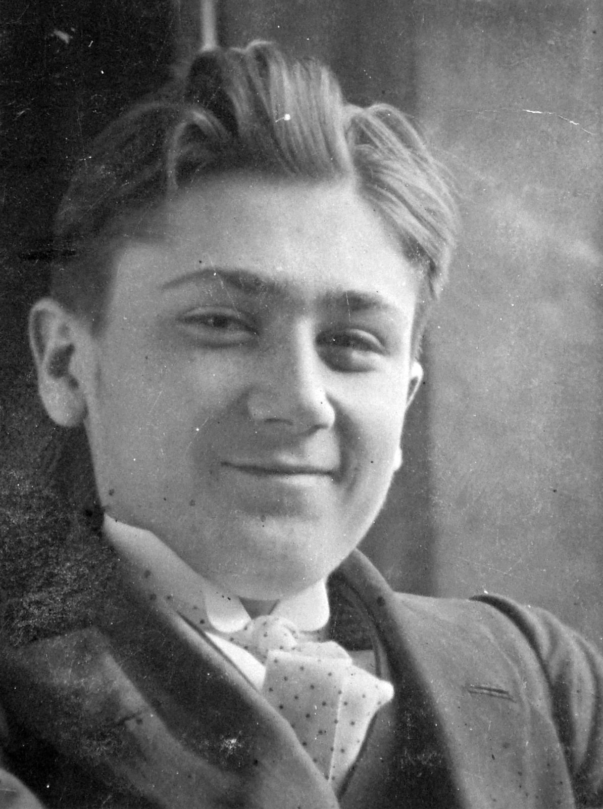 1923, Hegedűs Judit, portrait, smile, man, Fortepan #21535