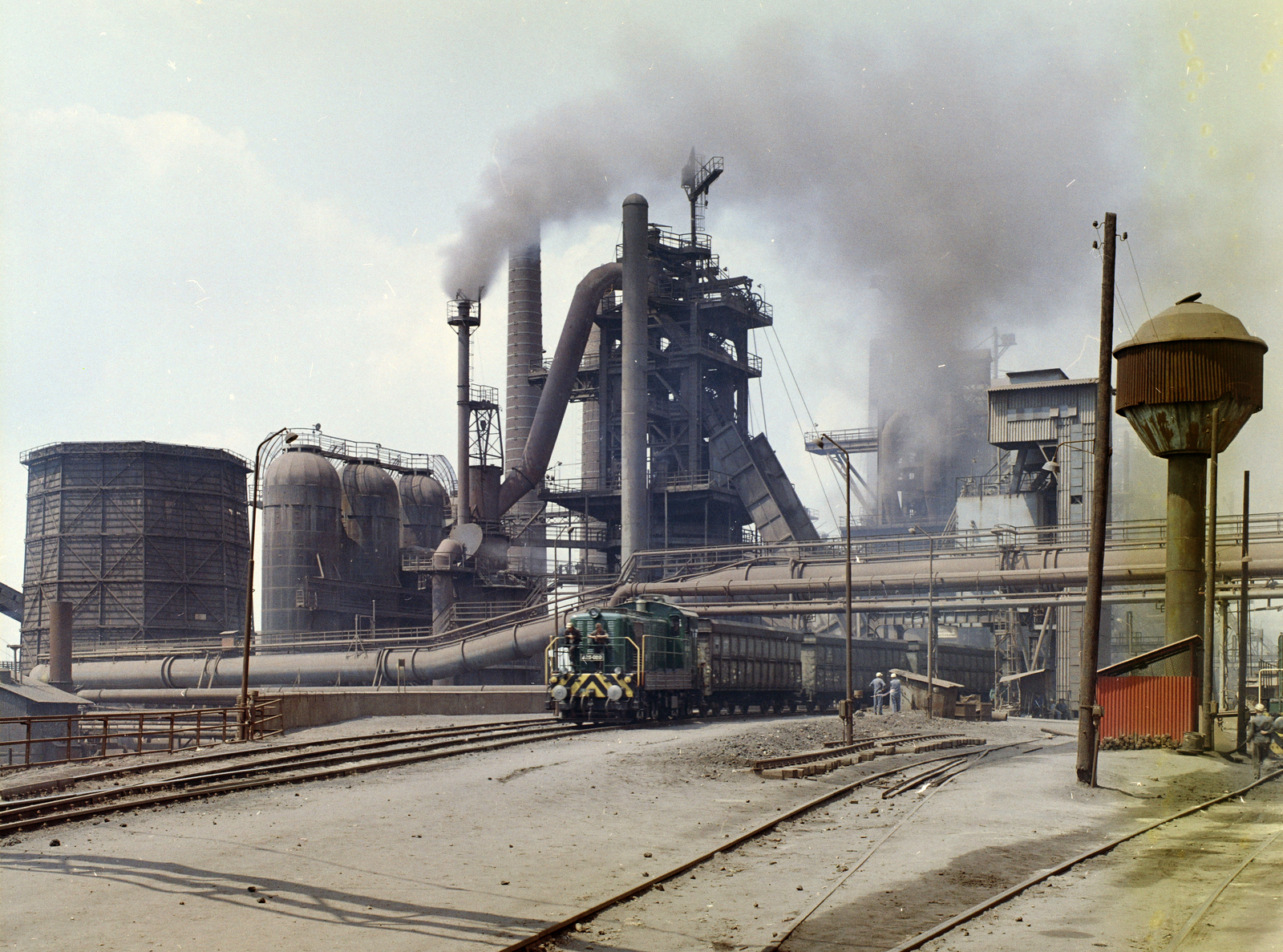 Magyarország, Ózd, Ózdi Kohászati Üzemek., 1971, FŐFOTÓ, színes, gyártelep, Fortepan #215391