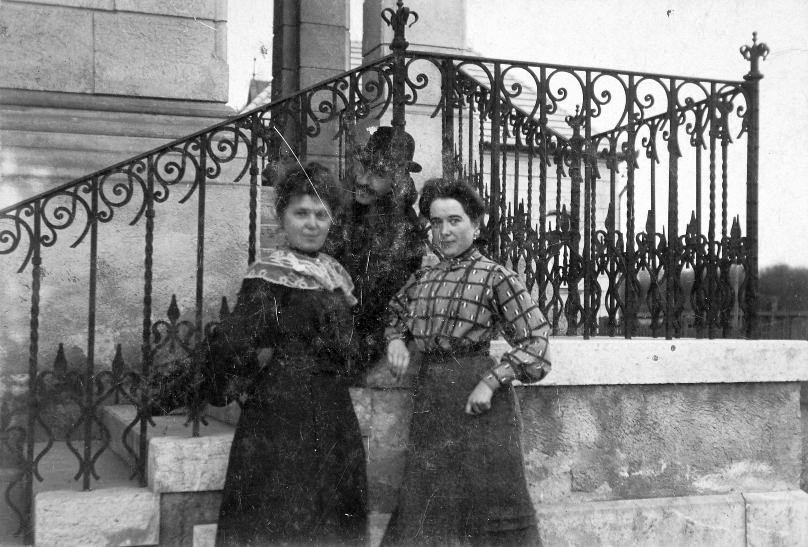 1921, Hegedűs Judit, railing, women, stairs, man, Fortepan #21582