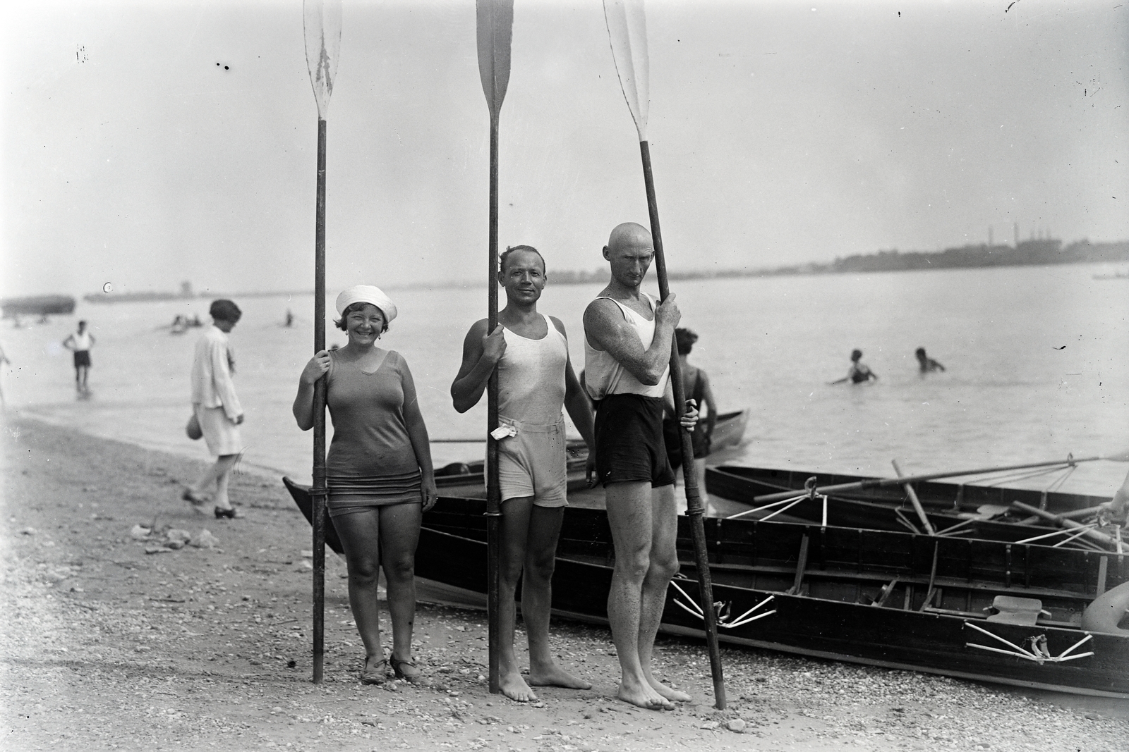 Hungary, Budapest III., Római part., 1924, Major Lajos, paddle, paddling, Budapest, Fortepan #216367