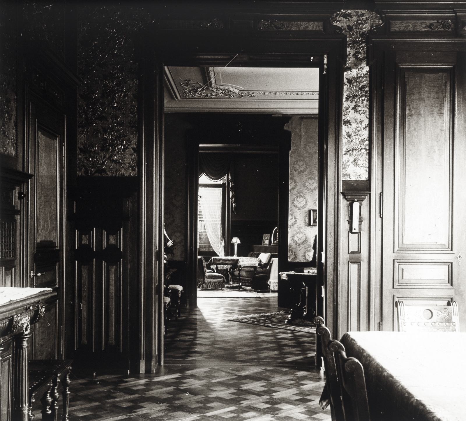 1916, Major Lajos, képarány: négyzetes, faburkolat, enteriőr, Fortepan #216402