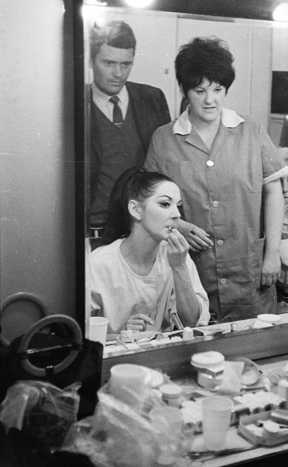 1974, Gothár Péter, hárman, tükörkép, smink, Fortepan #216707