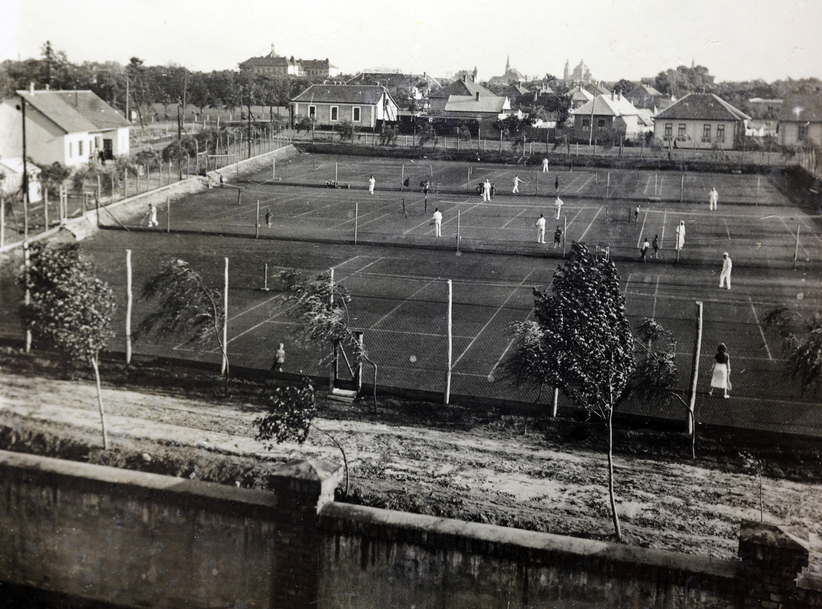 Hungary, Cegléd, teniszpályák a Malom-tó helyén., 1930, Kádár István, tennis court, Fortepan #216802