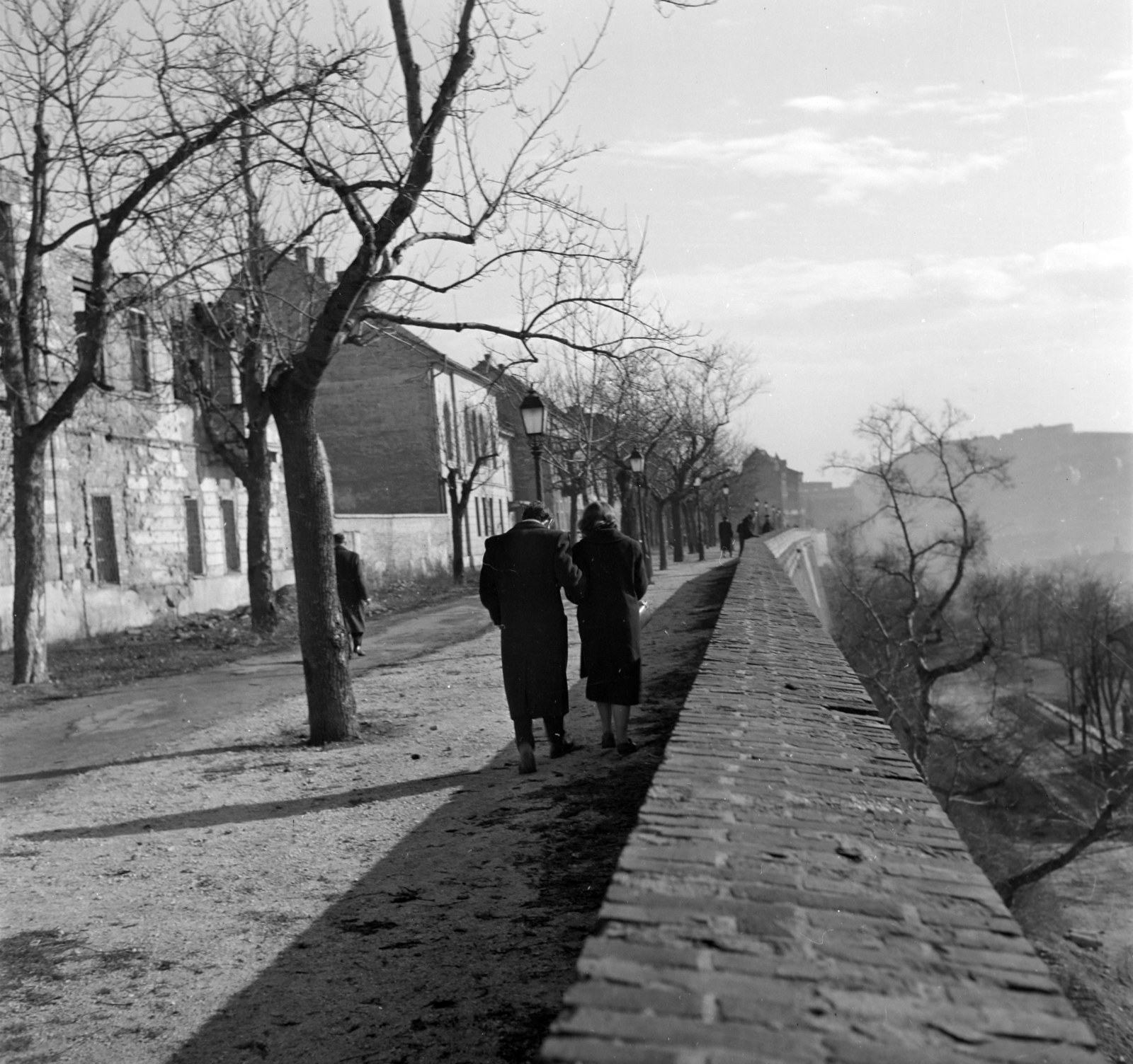 Magyarország, budai Vár, Budapest I., Tóth Árpád sétány a Szentháromság utca felől dél felé nézve., 1958, Kotnyek Antal, háborús kár, Budapest, Fortepan #21706