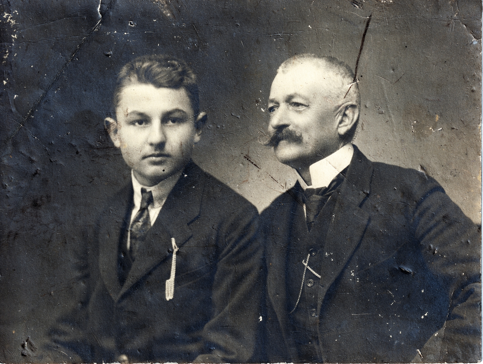 1920, Juhász Gábor, men, double portrait, Fortepan #217198