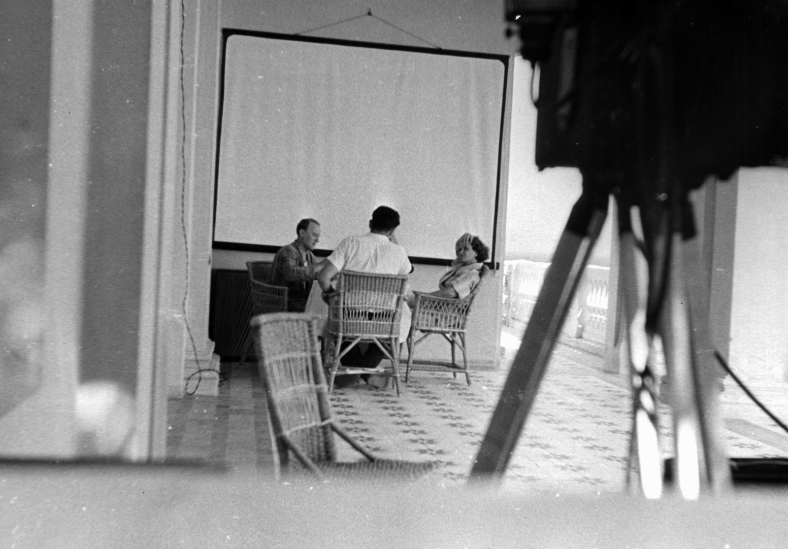 balra Kádár János a Magyar Szocialista Munkáspárt vezetője ül., 1960, Fortepan/Album059, wicker chair, Fortepan #217228