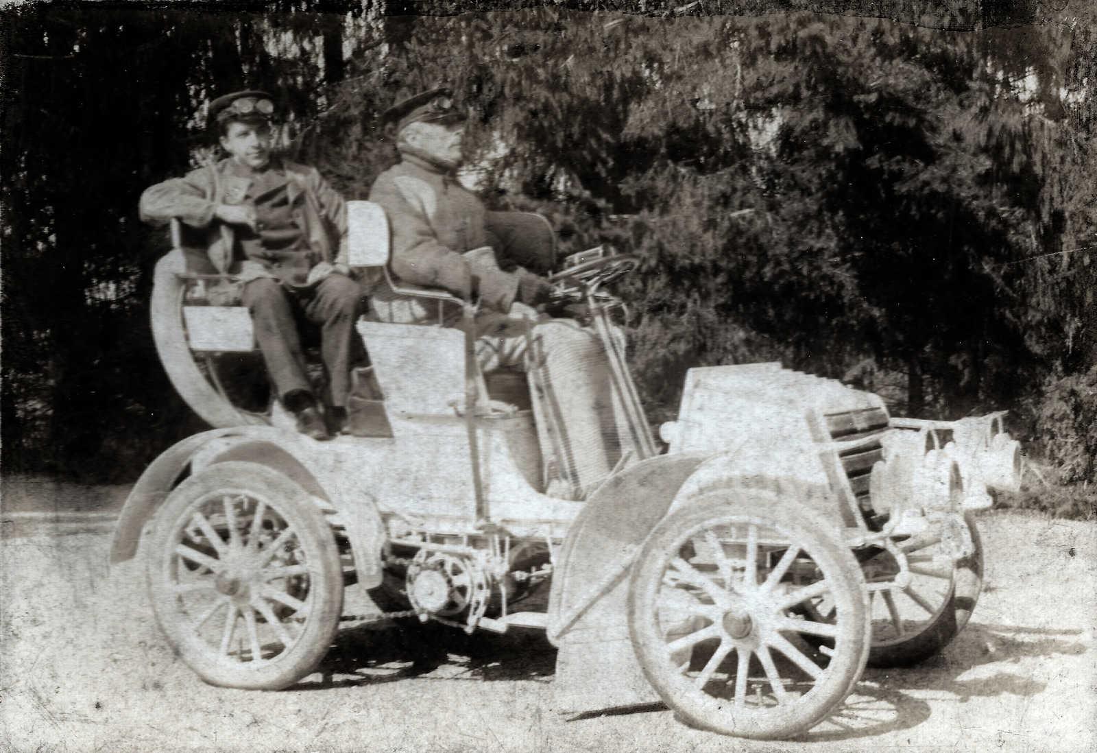 1908, Pakots Zsolt, sofőr, automobil, sofőrsapka, Nesselsdorfer-márka, Fortepan #217361