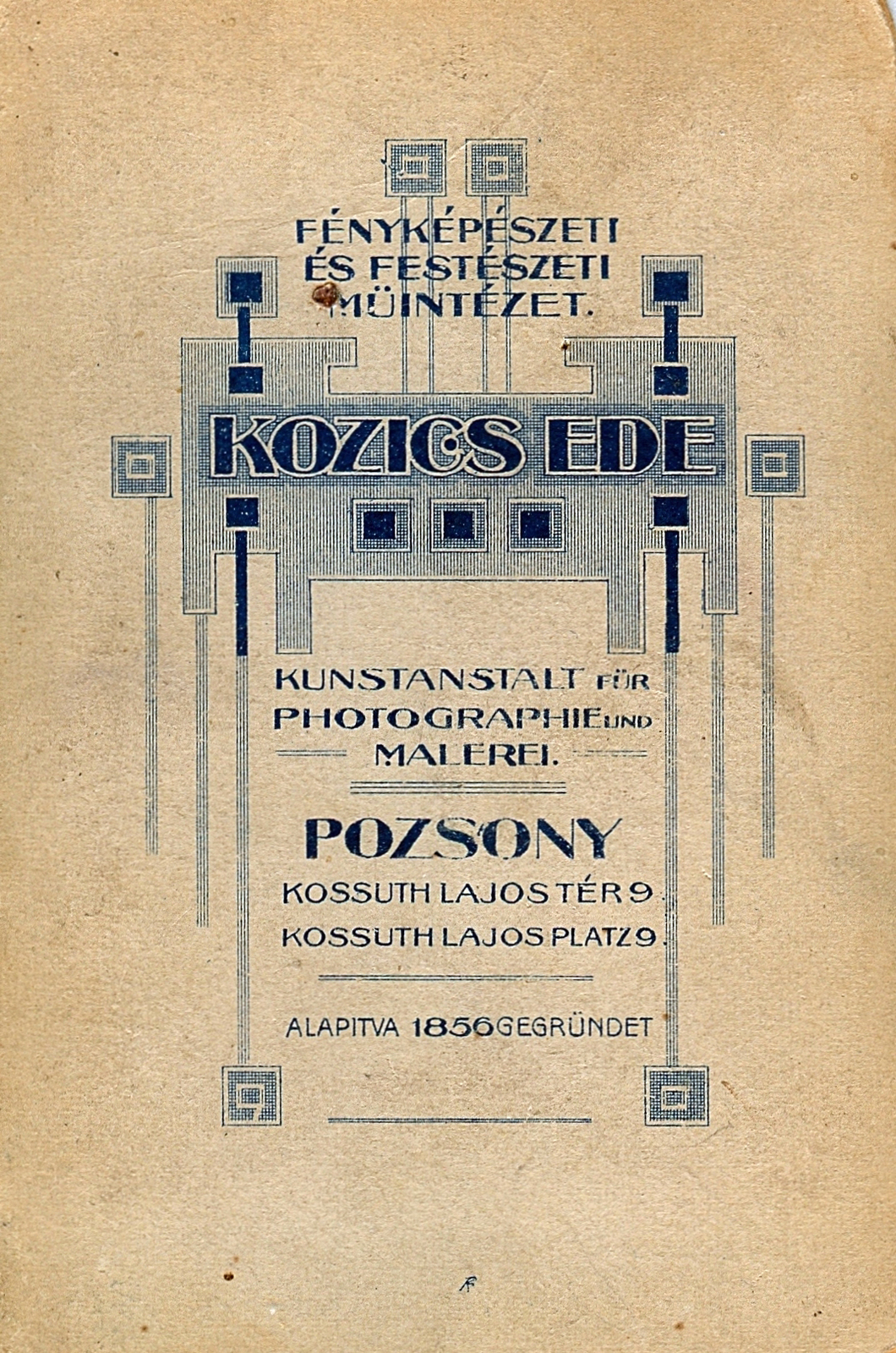 1903, Pohl Pálma, studio, verso, photographer, Fortepan #217417