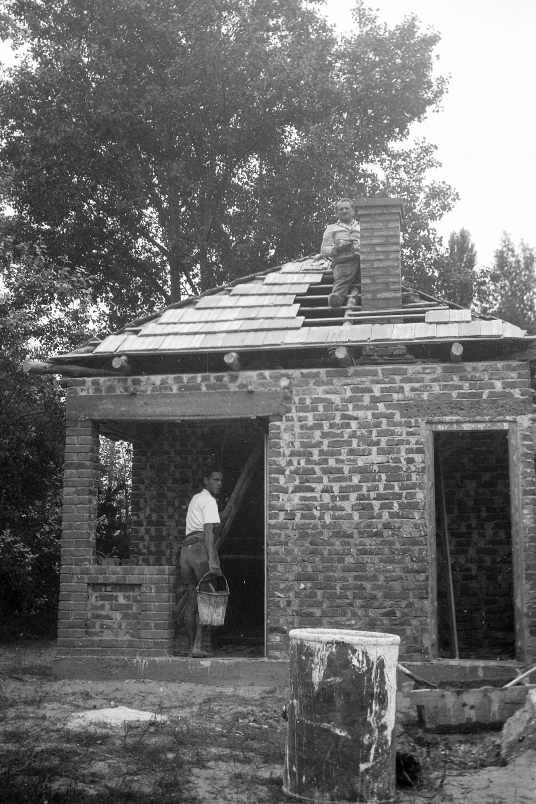 1958, Pohl Pálma, construction, Fortepan #217438