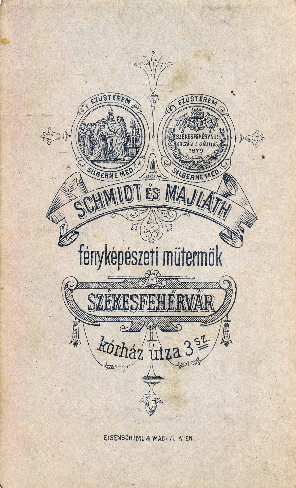 Székesfehérvár, 1900, Csuthy András, verso, photographer, studio, Fortepan #217583