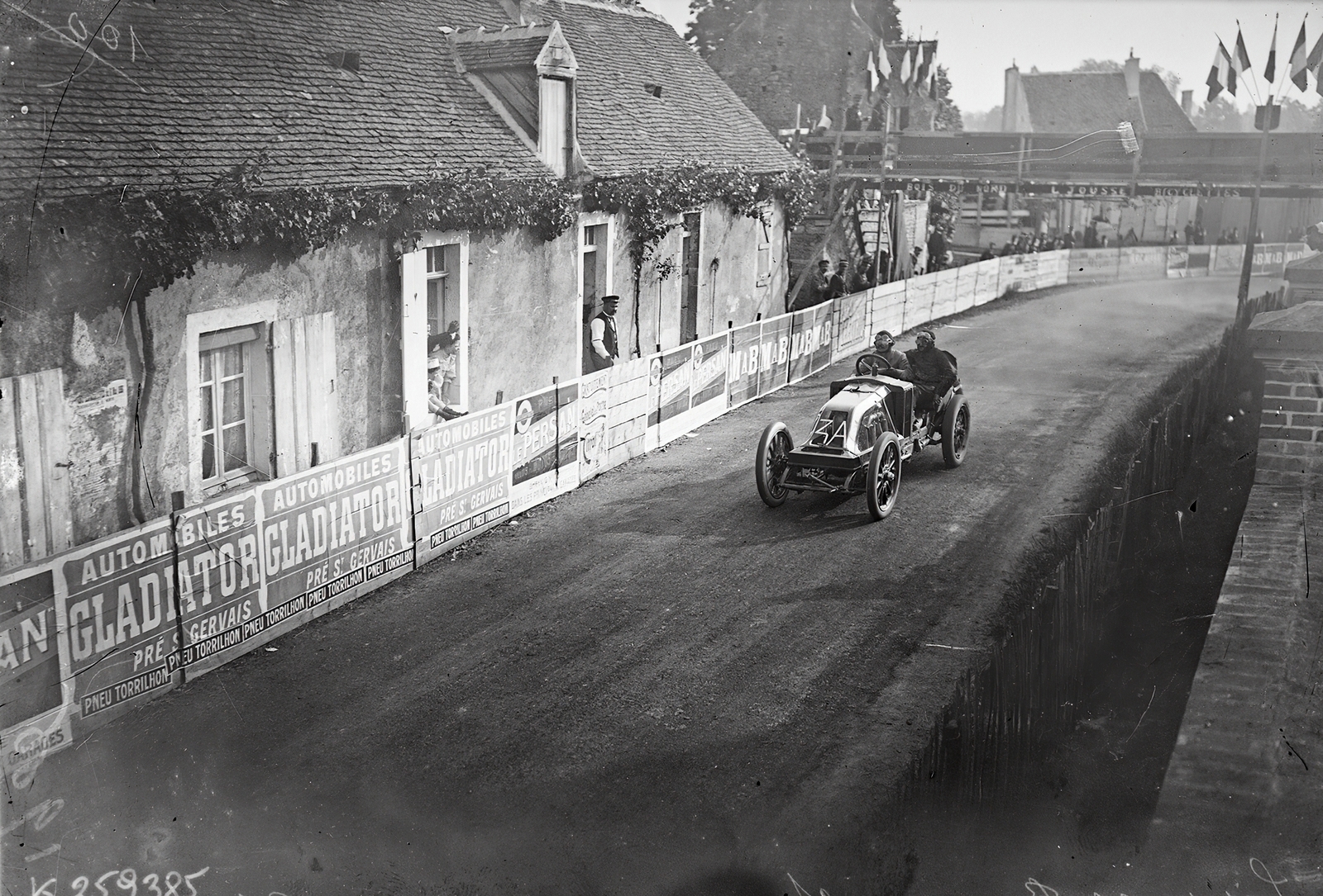 France, a Francia Autóklub Nagydíjának (Grand Prix de l'ACF) későbbi győztese Szisz Ferenc Renault AK típusú versenyautójával., 1906, Francia Nemzeti Könyvtár, poster, car race, French brand, Renault-brand, Fortepan #217653