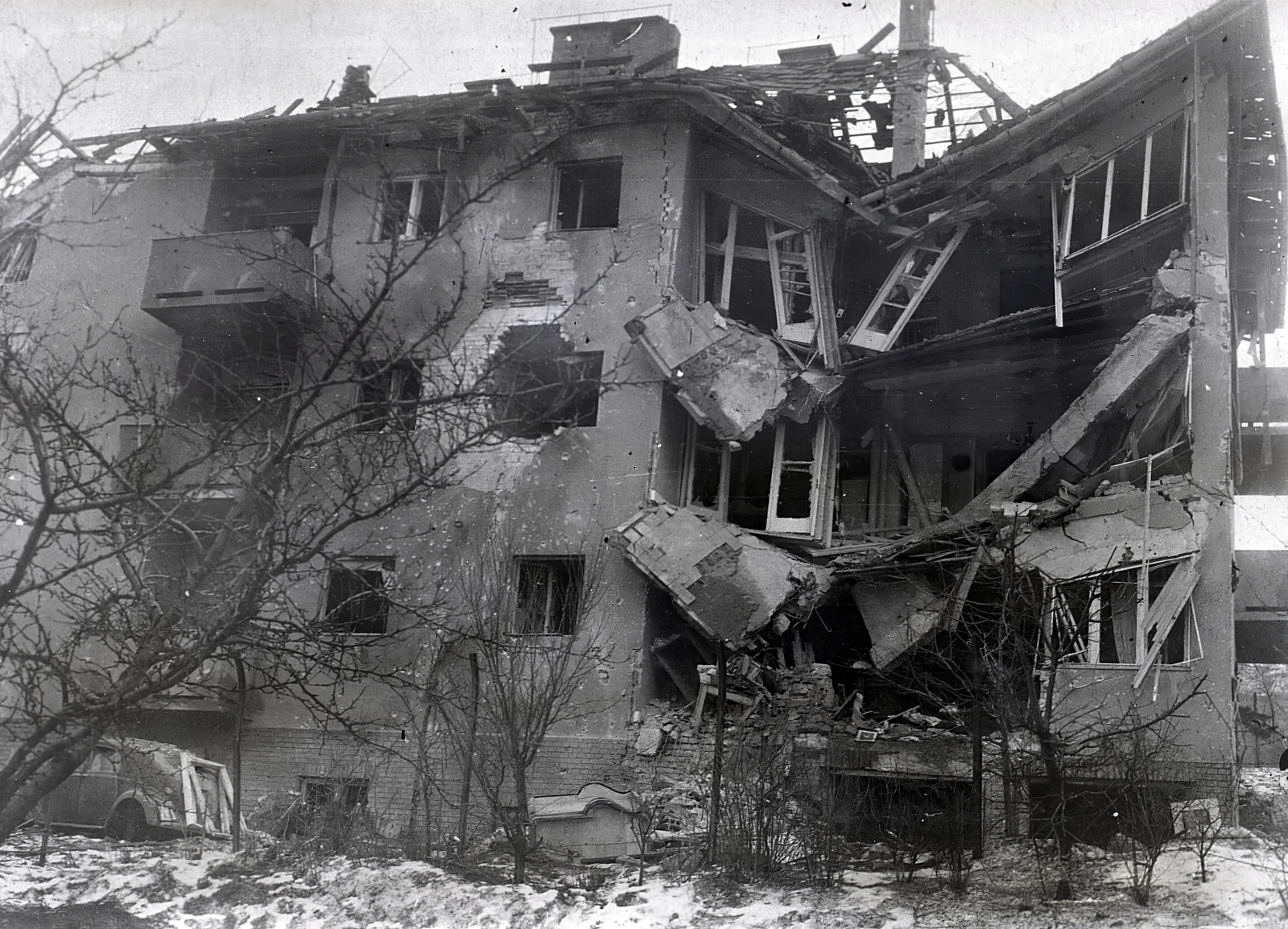 1945, Vörös Hadsereg, war damage, damaged building, Fortepan #217714