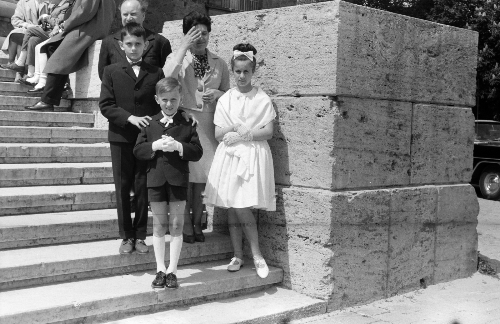 1971, Almássy László, basilica, stairs, family, Fortepan #217929