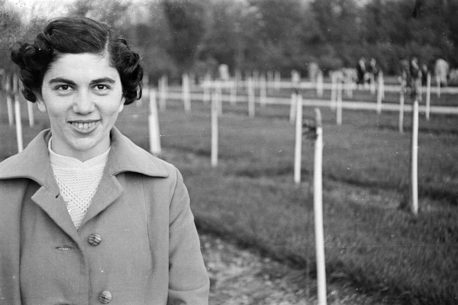 Hungary, Margit Islands, Budapest, Rózsakert., 1954, BL, lady, hairdo, portrait, Fortepan #218115