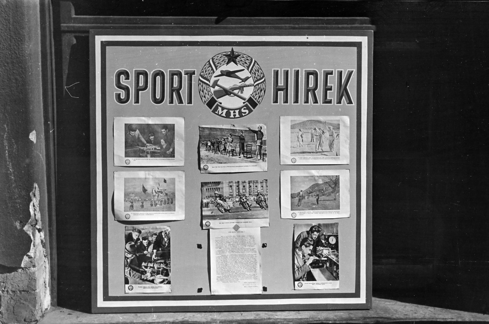 1955, Burszán Sándor, crest, billboard, Fortepan #218499