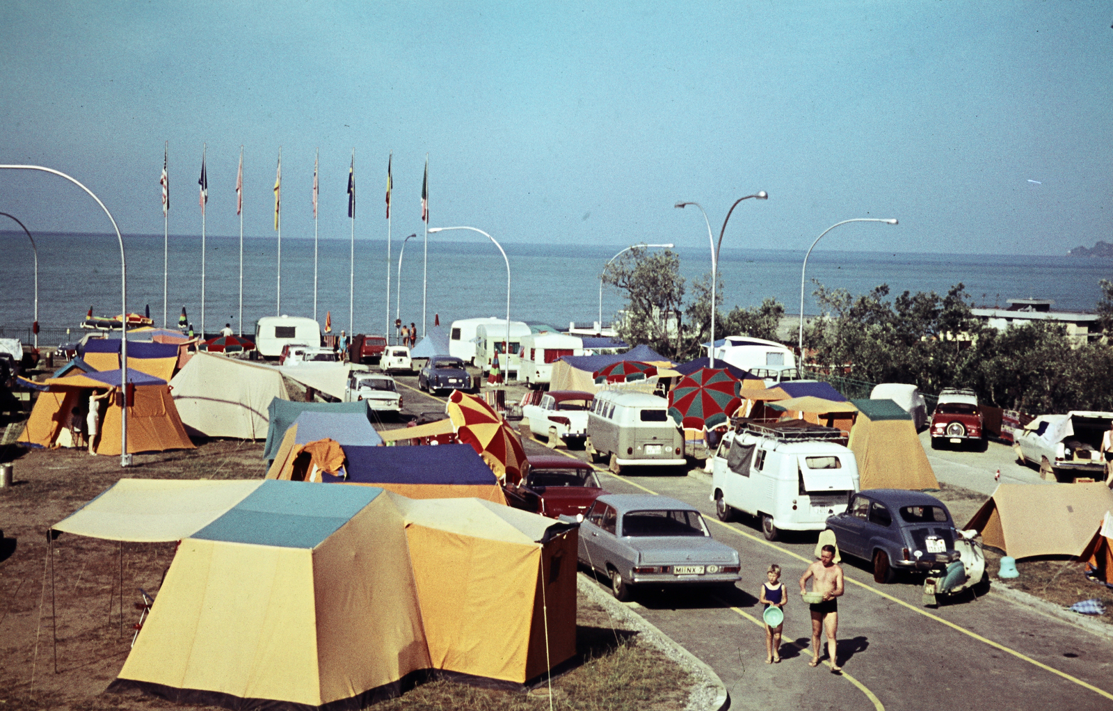 1967, Darányi Sándor, színes, sátor, tengerpart, lakókocsi, kemping, Fortepan #218530