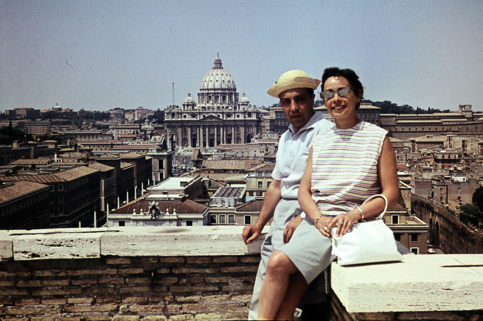 Olaszország, Róma, a Via della Conciliazione és a Szent Péter bazilika az Angyalvár (Castel Sant'Angelo)-ból nézve., 1967, Darányi Sándor, Fortepan #218536