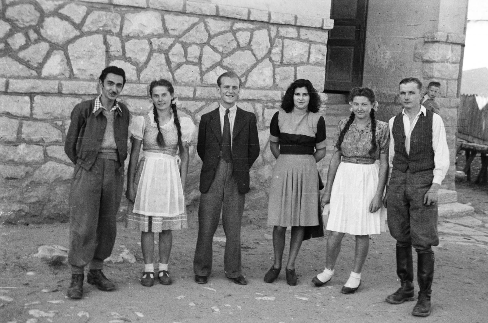 Romania,Transylvania, 1959, Dőri András, tableau, girls, tress, Fortepan #218667