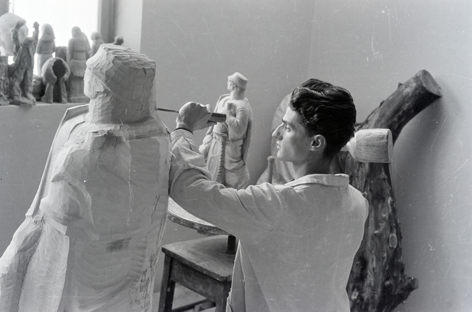 1966, Dőri András, sculptor, Fortepan #218703