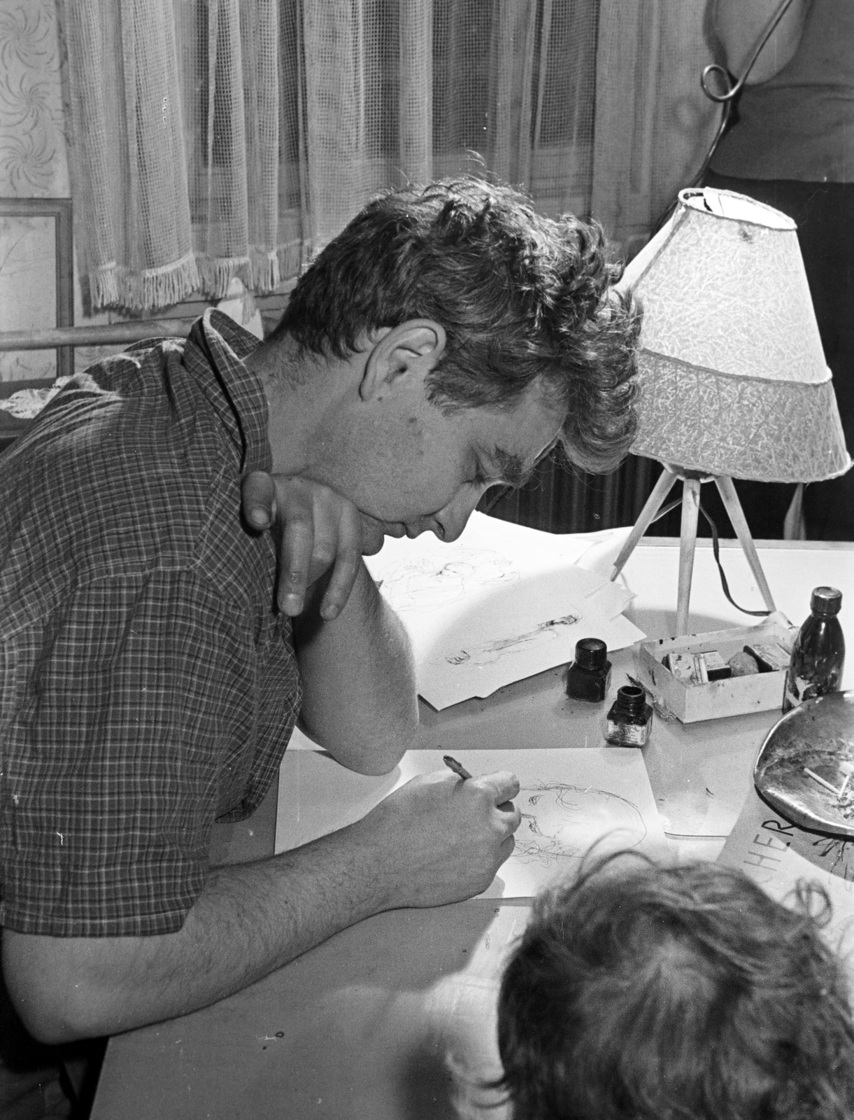 Hungary, Szász Endre festőművész., 1964, Hunyady József, Fortepan #218891