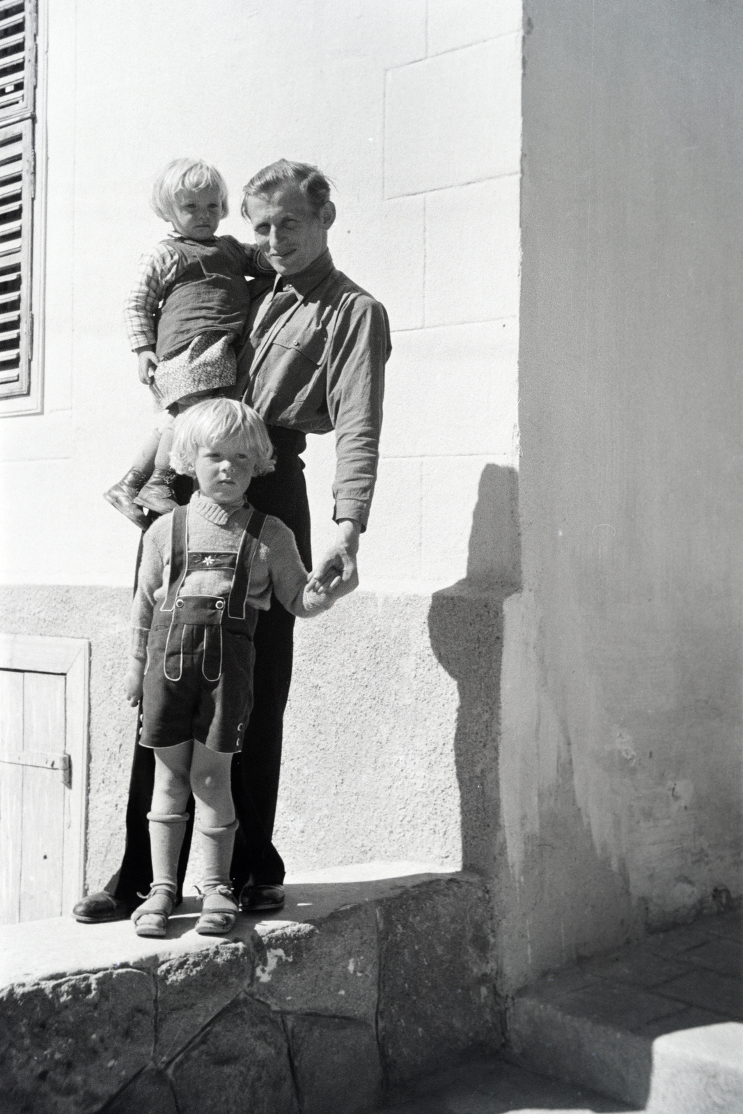 1941, Kellner Ludwig, hold in arms, three people, Fortepan #219052
