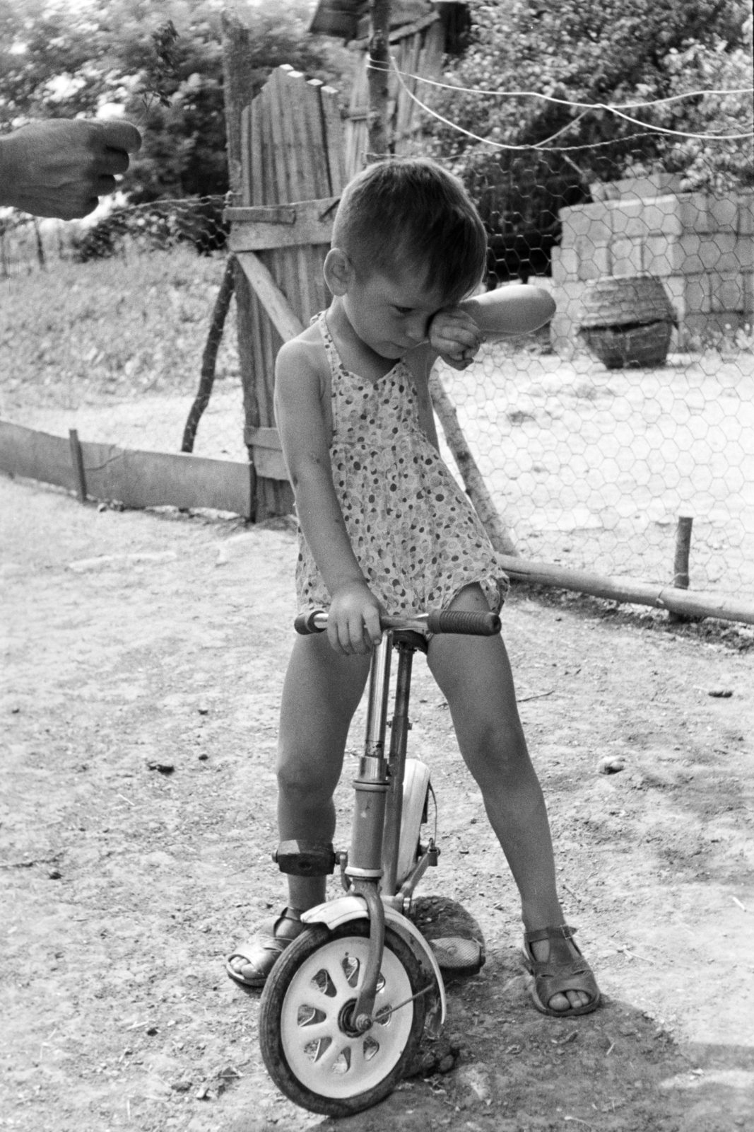 1958, Krantz Károly, bicycle, kid, crying, Fortepan #219126