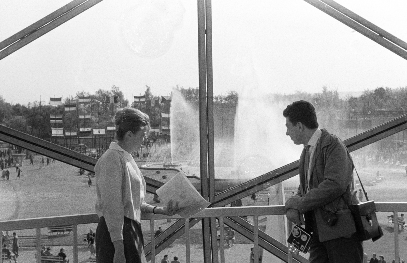 Hungary, Budapest XIV., a Gömbkilátó terasza , 1967. óta Balatonbogláron áll., 1964, Krantz Károly, Budapest, Fortepan #219150