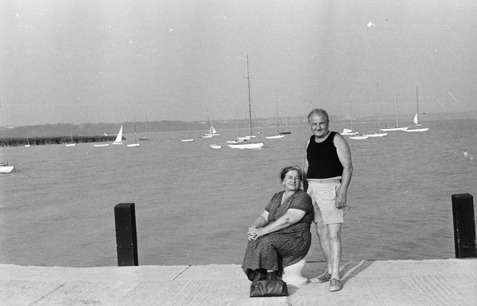Hungary, Balatonalmádi, hajókikötő., 1964, Krantz Károly, Fortepan #219189