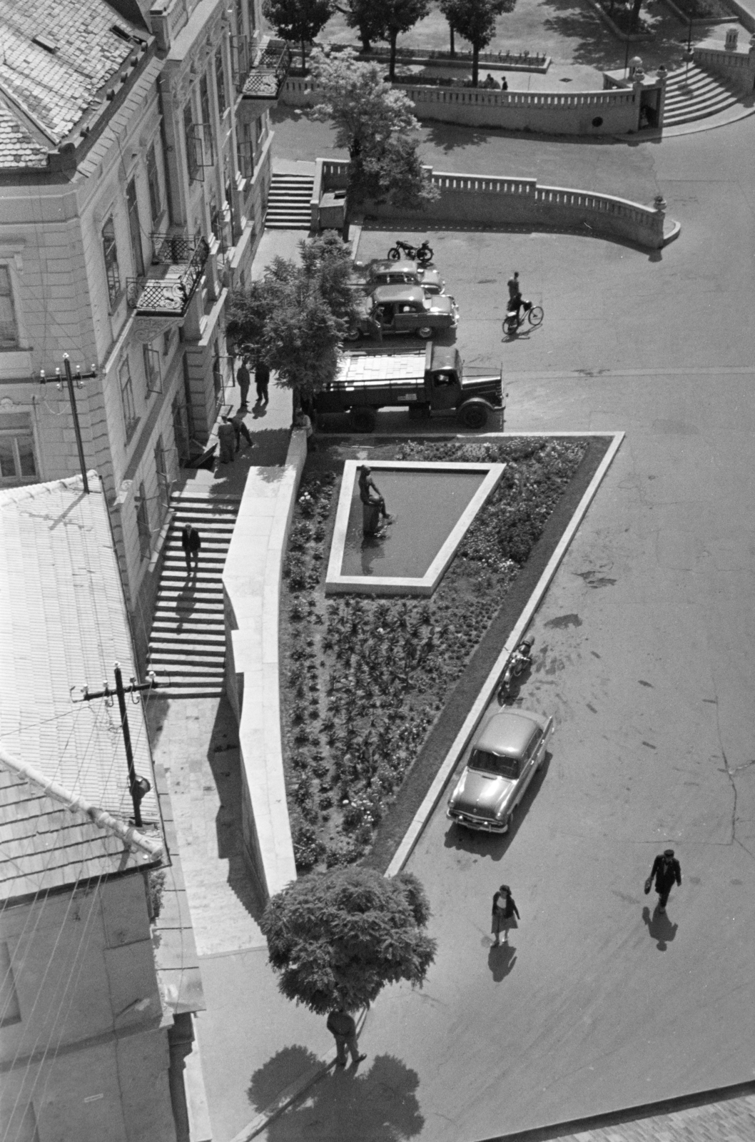 Hungary, Veszprém, kilátás a Tűztoronyból a Vöröshadsereg (Óváros) térre., 1960, Krantz Károly, plan view, Fortepan #219331