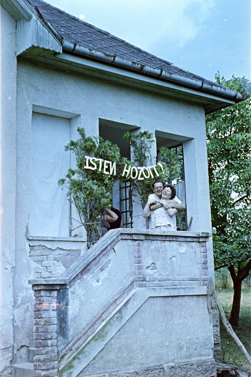 1959, Krantz Károly, colorful, label, man and woman, fun, Fortepan #219341