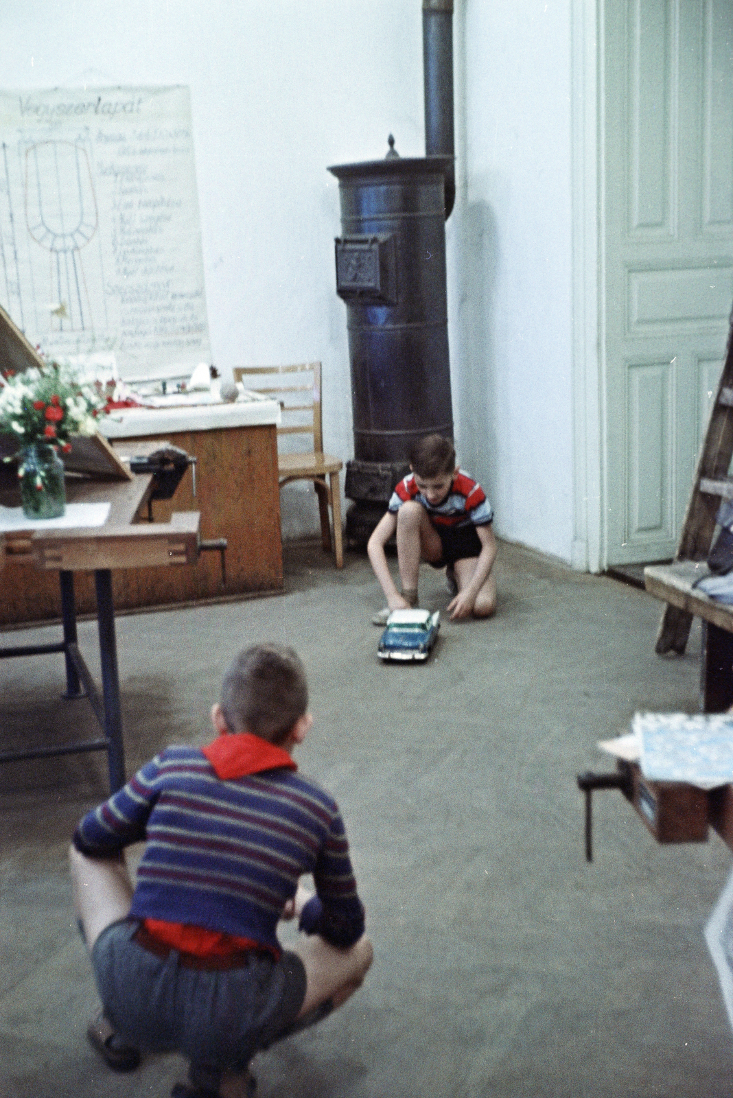 1959, Krantz Károly, colorful, iron stove, model, stove, model car, Fortepan #219353