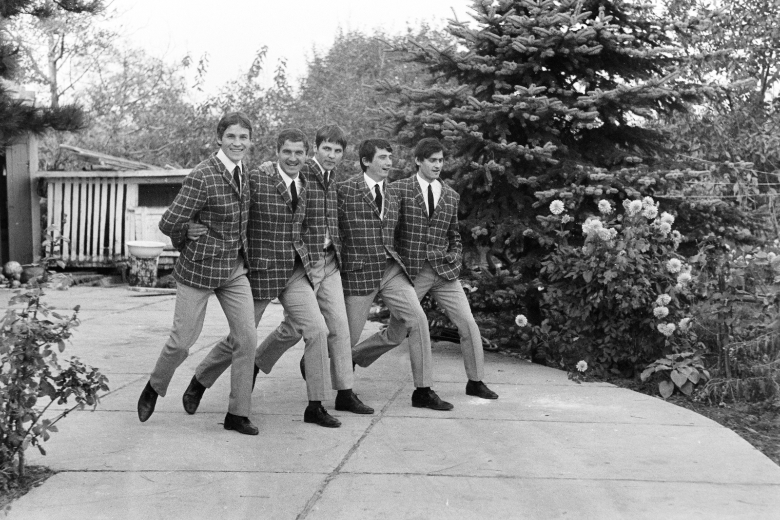 1966, László Áron, kockás ruha, Best of, férfiak, Fortepan #219549