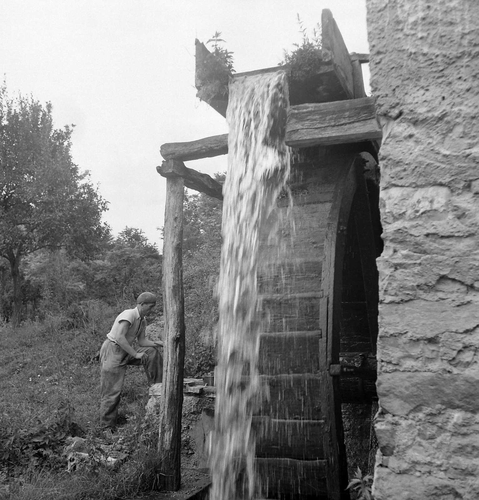 Magyarország, Jásd, a Gaja-patak melletti malom., 1957, Kotnyek Antal, malom, Fortepan #21969