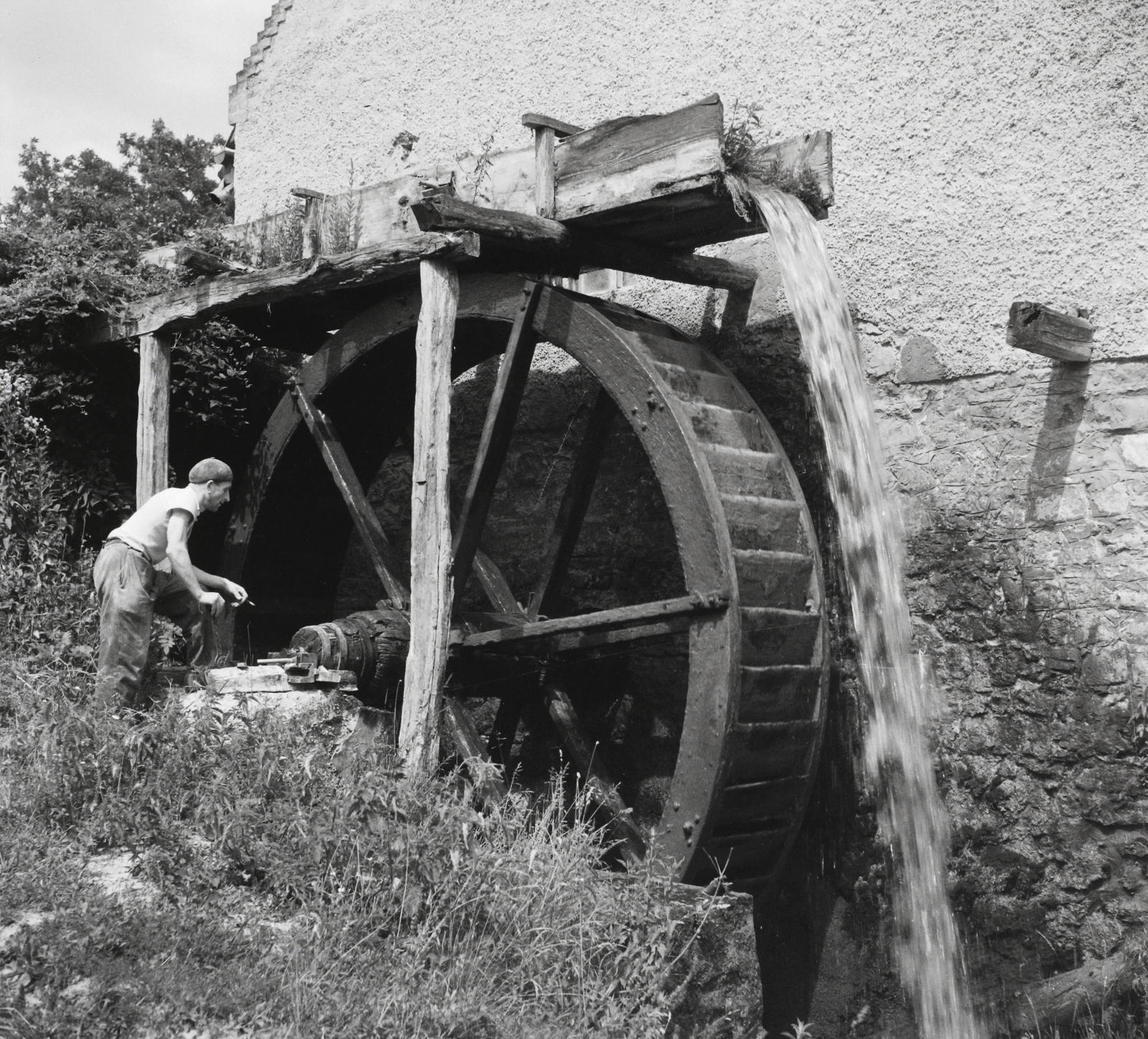 Hungary, Jásd, a Gaja-patak melletti malom., 1957, Kotnyek Antal, Mill, watermill, Fortepan #21970