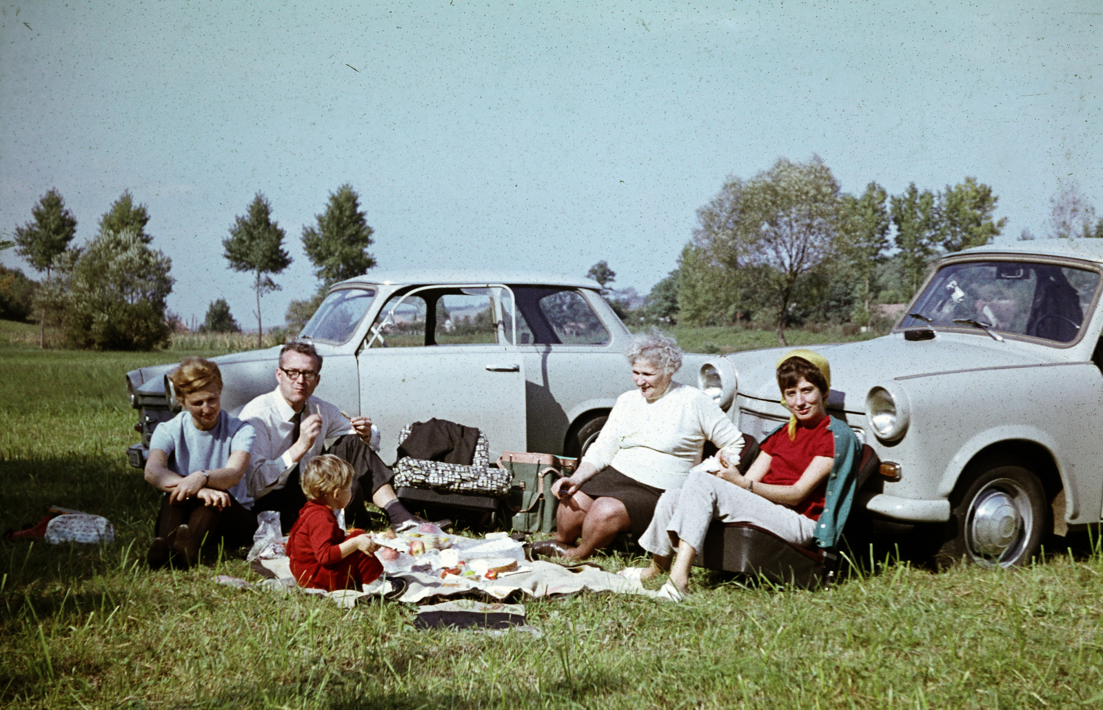 1968, N. Kósa Judit, Trabant-brand, picnic, Fortepan #219965