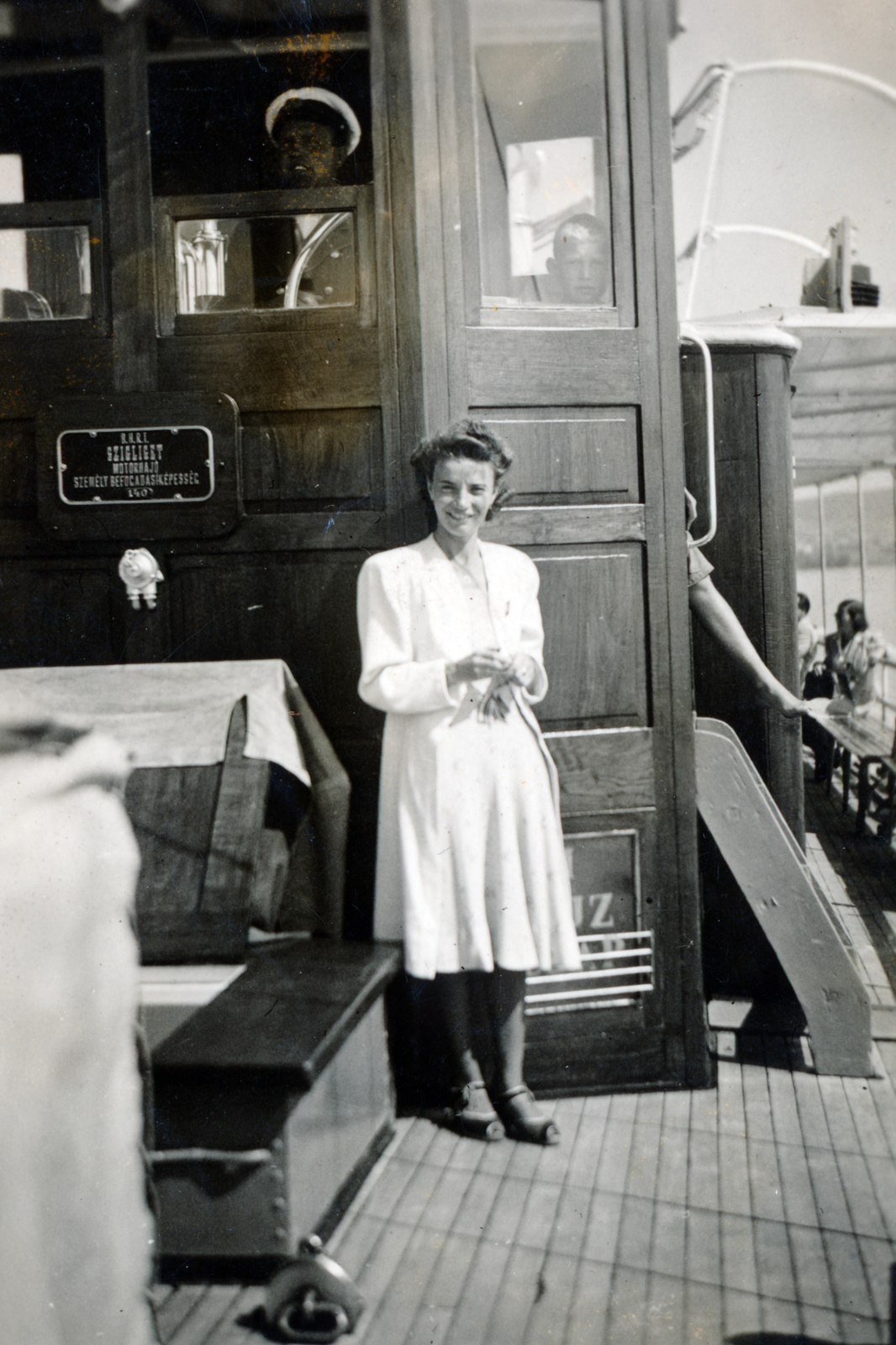 Hungary,Lake Balaton, a felvétel a Szigliget motoros személyhajó fedélzetén készült., 1934, Ferencziné Fodor Katalin, Szigliget-ship, Fortepan #220132