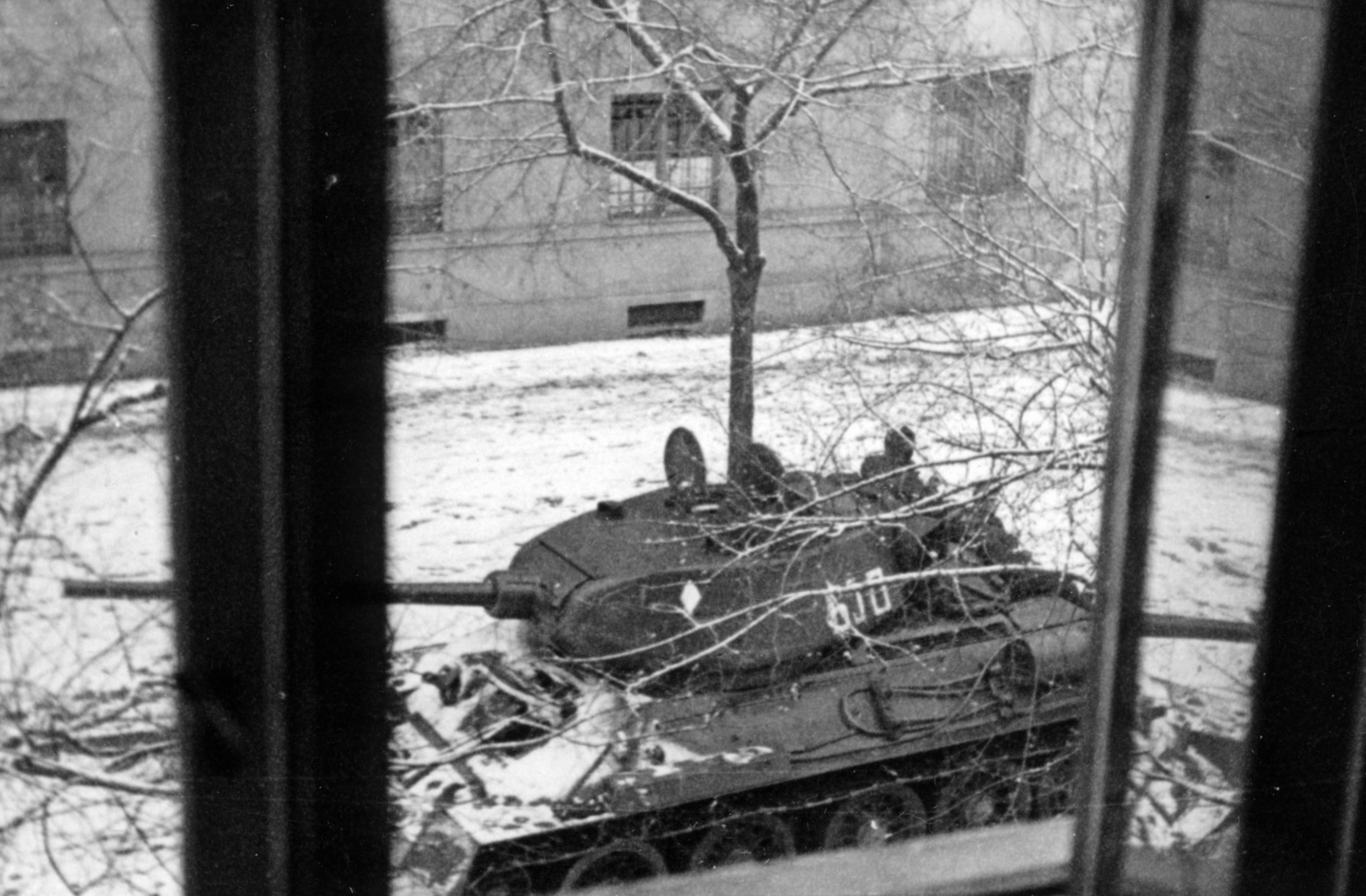 1956, Zajti Ferenc, revolution, tank, untitled, Fortepan #220630