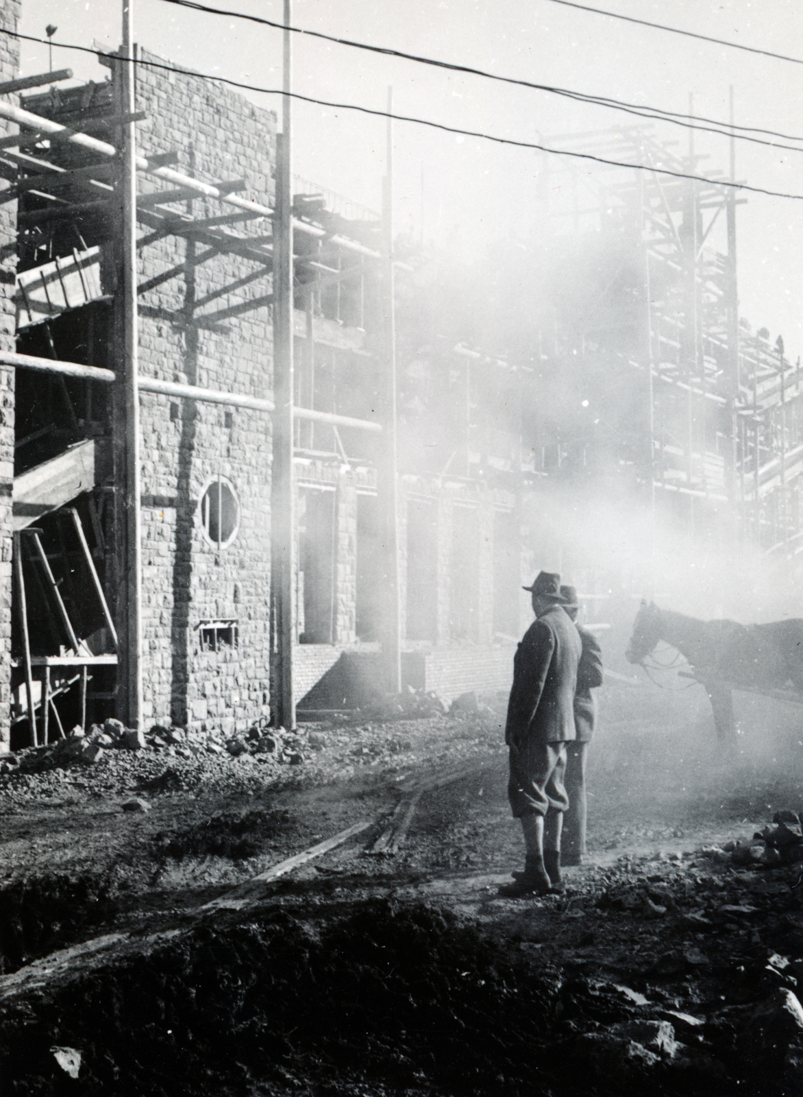 Magyarország, Galyatető, Mátraszentimre, a Nagyszálló építése., 1937, Jankó András, építkezés, Fortepan #220707