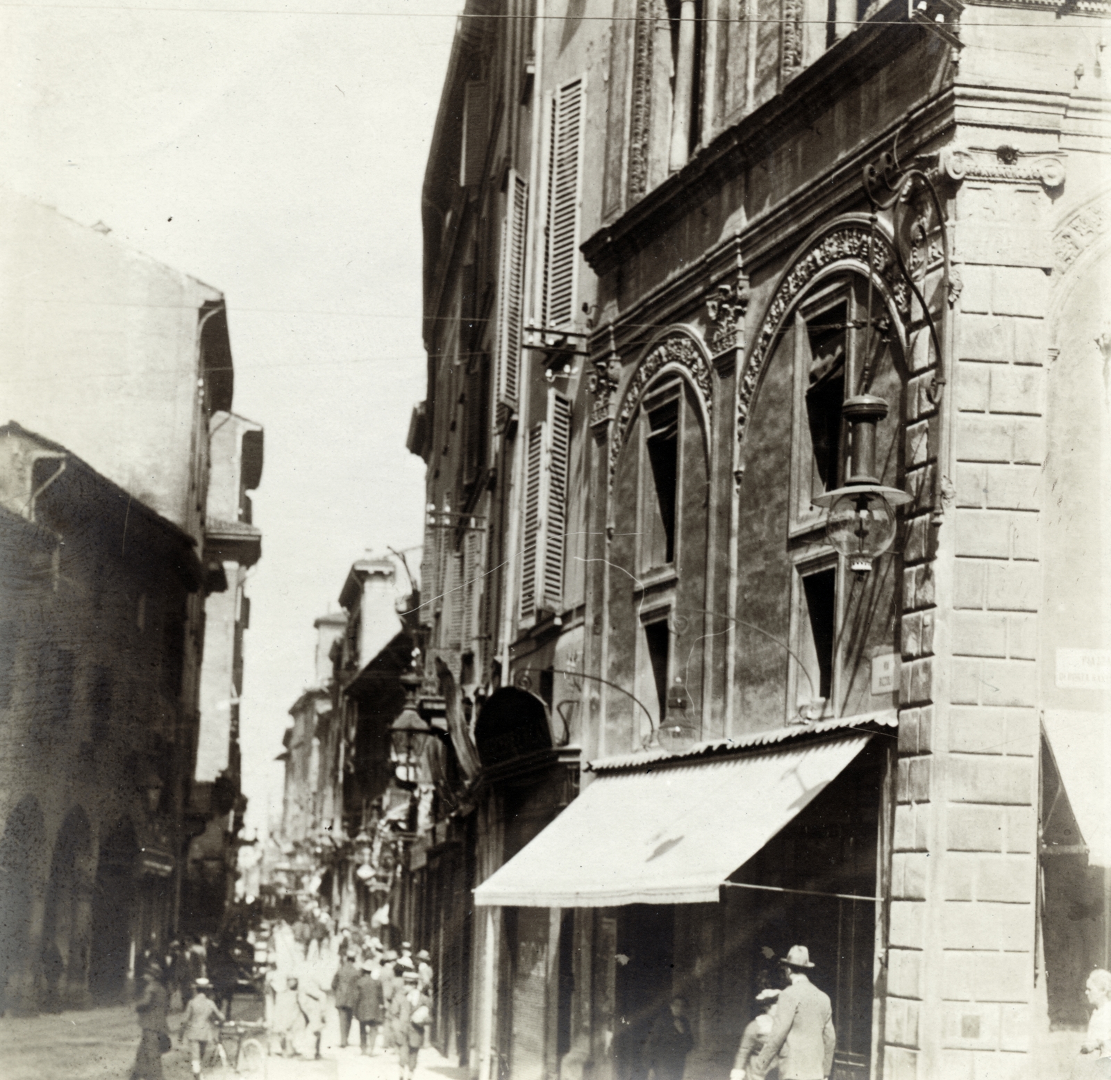 Italy, Bologna, Via Rizzoli a Piazza di Porta Ravegnana felől., 1914, Jakucs János, street view, Fortepan #220828