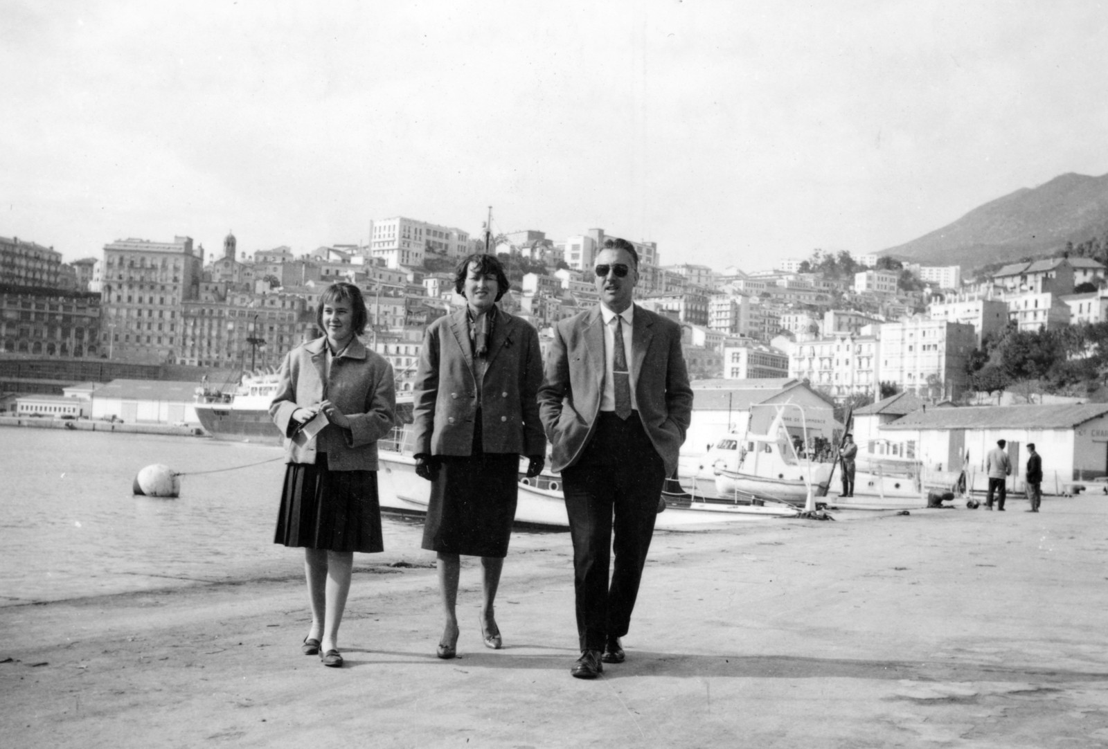 Algiers, kikötő., 1961, Hámornik Balázs, three people, Fortepan #221075