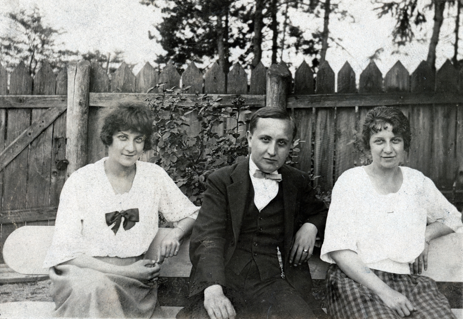 1917, Laborcz György, three people, Fortepan #221180